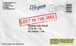 Lost In The Mail Quadruple India Pale Ale 