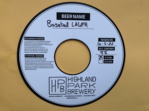 Highland Park Brewery Baseball Lager