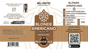 Well Crafted Beer Company Blonde Americano