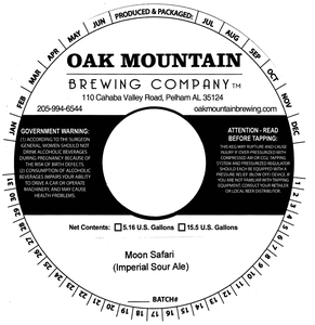 Oak Mountain Brewing Company Moon Safari Imperial Sour Ale May 2022