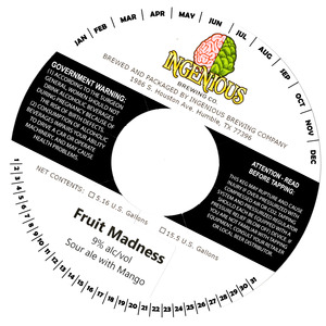Ingenious Brewing Co. Fruit Madness