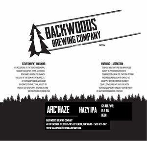 Backwoods Brewing Company Arc'haze May 2022