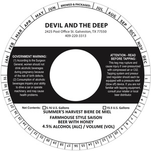 Summer's Harvest Biere De Miel Farmhouse Style Saison