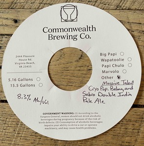 Commonwealth Brewing Co Massive Talent