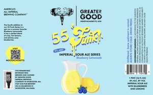 Greater Good Imperial Brewing Company 55 Funk Blueberry Lemonade Imperial Sour Ale May 2022