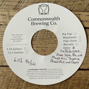 Commonwealth Brewing Co La Fruta Loca