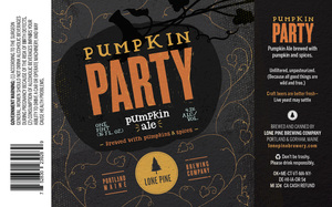 Lone Pine Brewing Company Pumpkin Party