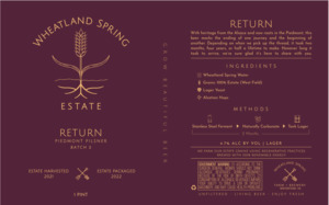 Wheatland Spring Farm + Brewery Return Batch Two