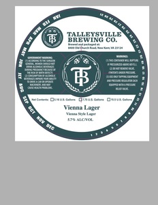 Talleysville Brewing C0. Vienna Lager