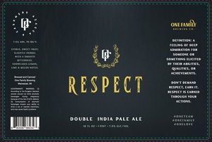 One Family Brewing Respect May 2022