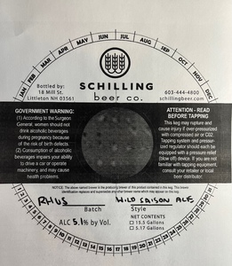 Schilling Beer Co. Rhus May 2022
