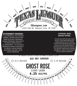 Texas Leaguer Brewing Company Ghost Rose Light Lager