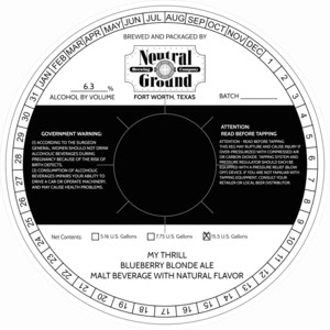 My Thrill Blueberry Blonde Ale May 2022