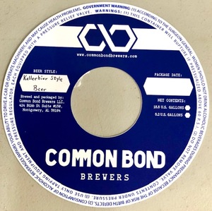 Common Bond Brewers Kellerbier Style Beer May 2022