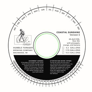 Humble Forager Brewing Company Coastal Sunshine Version 5