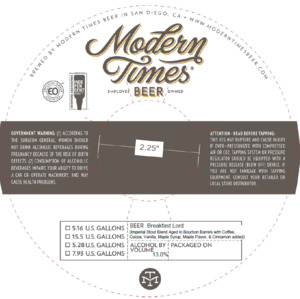Modern Times Breakfast Lord May 2022