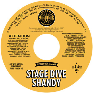 Southern Tier Brewing Company Stage Dive Shandy
