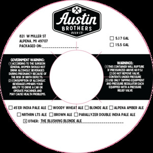 Austin Brothers Beer Co The Blushing Blonde Ale May 2022