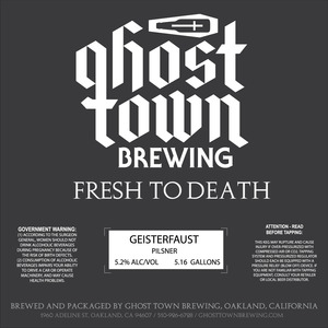 Ghost Town Brewing Geisterfaust