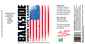 Backside Brewing Company Union Lite Lager
