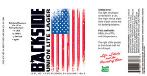 Backside Brewing Company Union Lite Lager June 2022