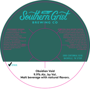 Southern Grist Brewing Co Obsidian Void May 2022