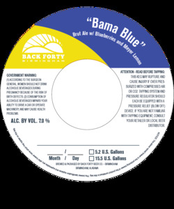 Back Forty Beer Co. Birmingham Bama Blue