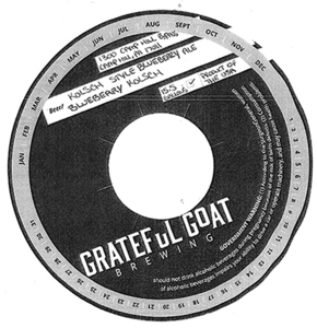 Grateful Goat Brewing Kolsch Style Blueberry Kolsch June 2022