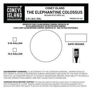 Coney Island Brewing Company The Elephantine Colossus June 2022