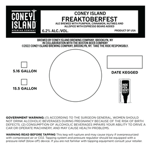 Coney Island Brewing Company Freaktoberfest June 2022