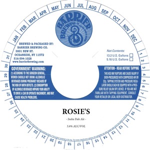 Barrier Brewing Co Rosie's June 2022