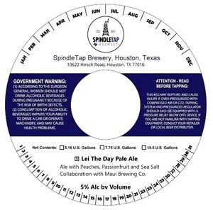 Spindletap Brewery Lei The Day
