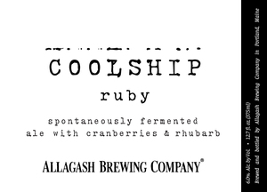 Allagash Brewing Company Coolship Ruby June 2022