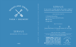 Wheatland Spring Farm + Brewery Servus August 2022