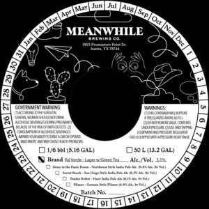 Meanwhile Brewing Co. Val Verde - Lager W/green Tea