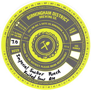 Birmingham District Brewing Co. Imperial Sucker Punch August 2022