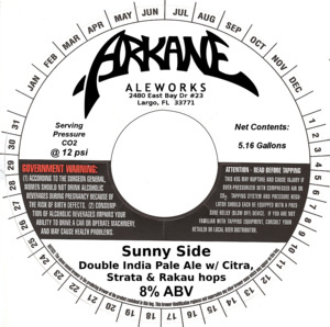 Sunny Side Double India Pale Ale W/ Citra, Strata & Rakau Hops