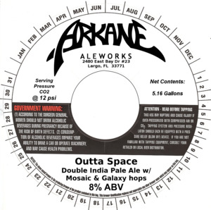 Outta Space Double India Pale Ale W/ Galaxy & Mosaic Hops