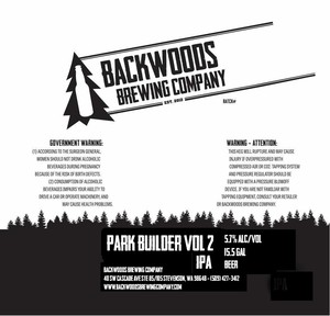 Backwoods Brewing Company Park Builder August 2022