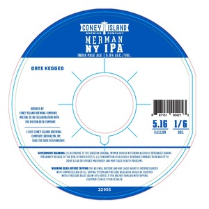 Coney Island Brewing Company Merman Ny IPA August 2022