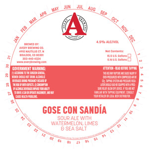 Avery Brewing Co. Gose Con Sandia