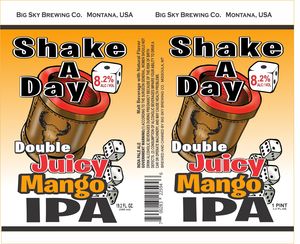 Big Sky Brewing Co. Shake A Day Double Juicy Mango IPA August 2022