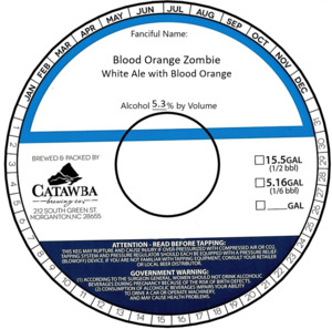Catawba Brewing Co Blood Orange Zombie August 2022