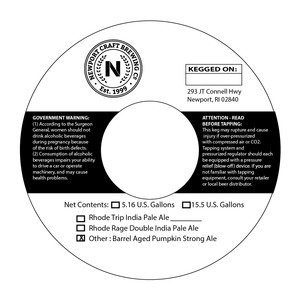 Newport Craft Brewing Co. Barrel Aged Pumpkin Strong Ale