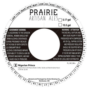 Prairie Artisan Ales Nigerian Prince September 2022