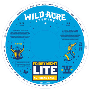 Wild Acre Brewing Friday Night Lite American Lager