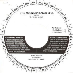 Otis Mountain Lager Beer September 2022