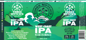 Three Notch'd Brewing Company West Coast IPA September 2022