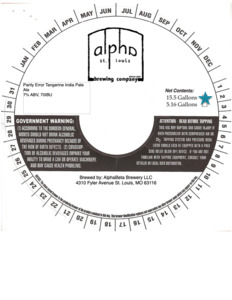 Alphabeta Brewery LLC Parity Error Tangerine India Pale Ale