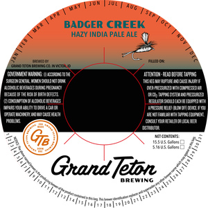 Grand Teton Brewing Badger Creek Hazy India Pale Ale January 2023